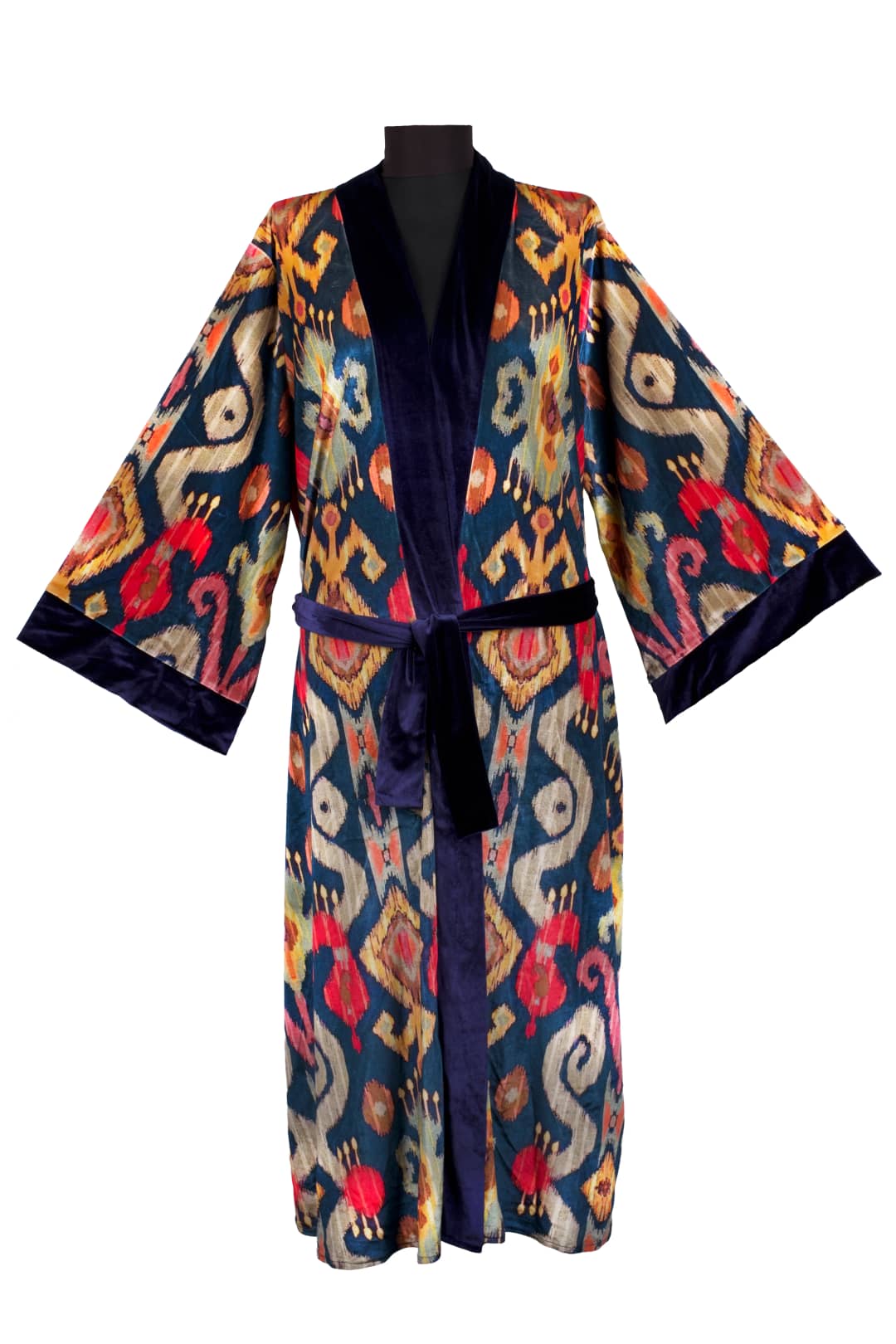 Kadife Kaftan - İkat Desenli