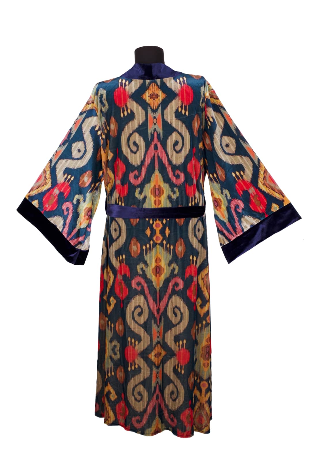 Kadife Kaftan - İkat Desenli