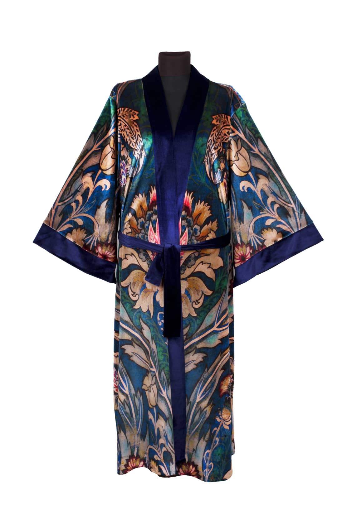 Kadife Kaftan - Nilüfer Desenli