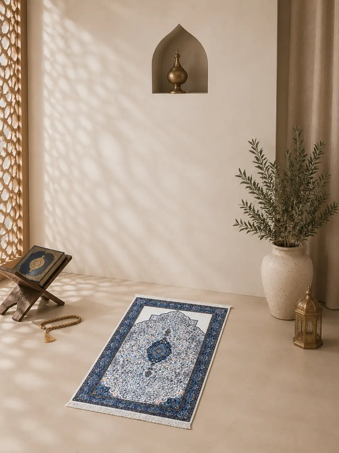 Kadife Seccade - Klasik Floral Desenli