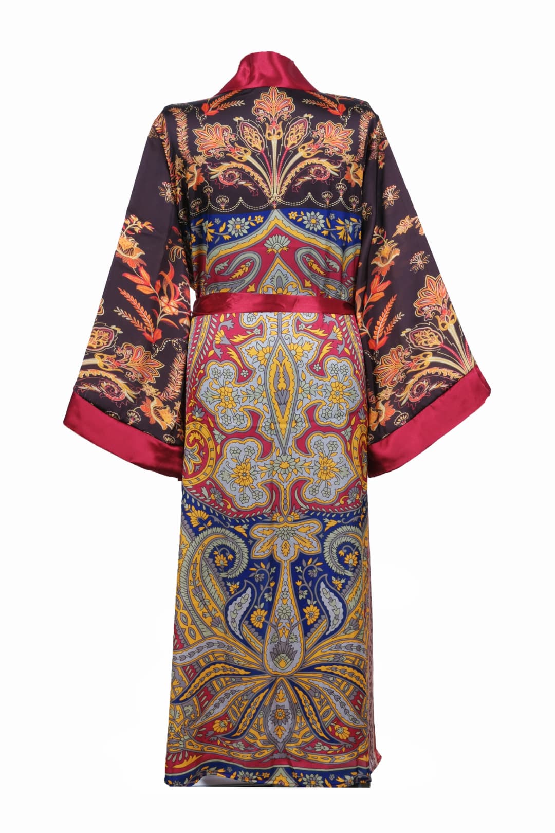 İpek Kaftan - Etnik Tezhip Desenli 