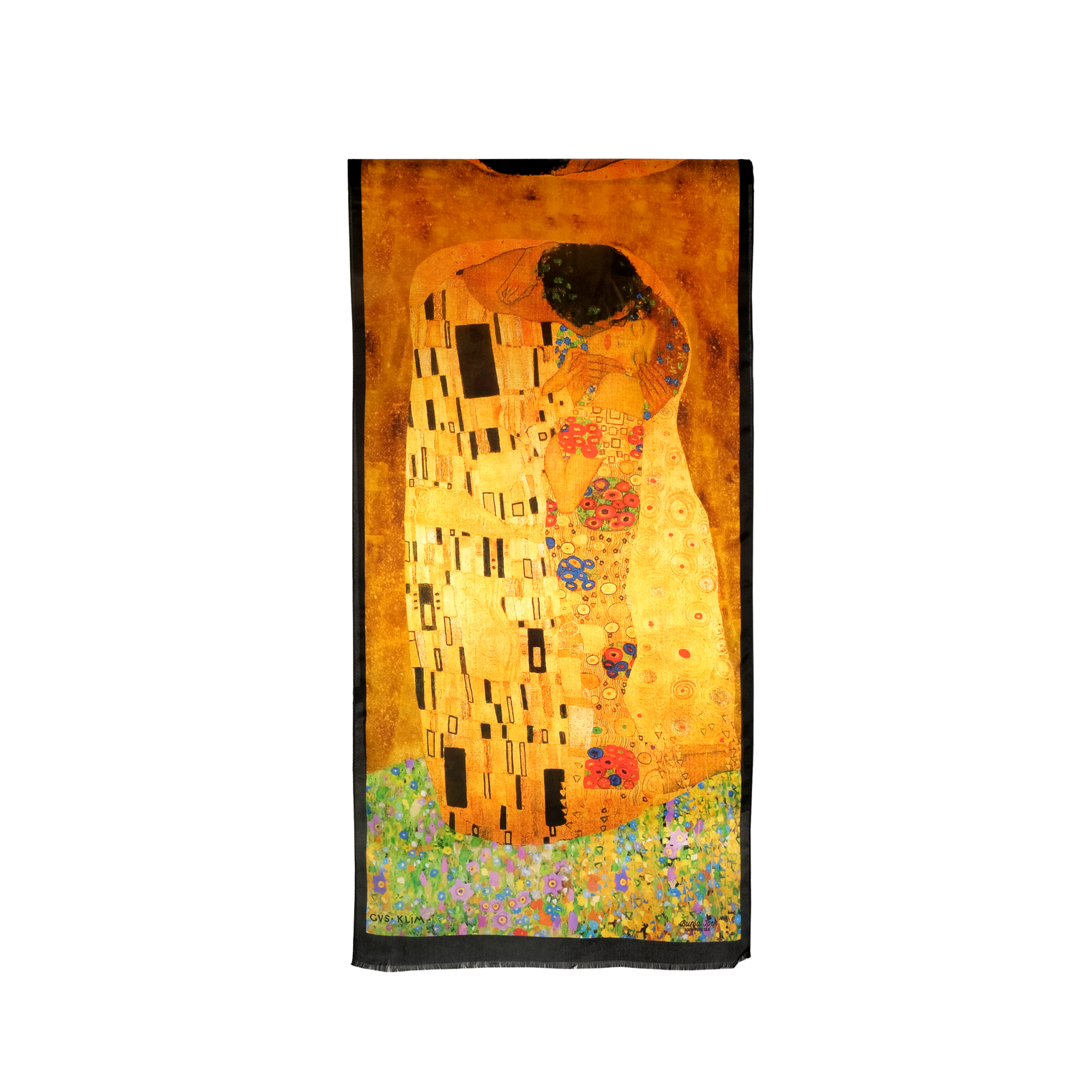 Sanat Koleksiyonu İpek Fular - The Kiss Tablosu Desenli